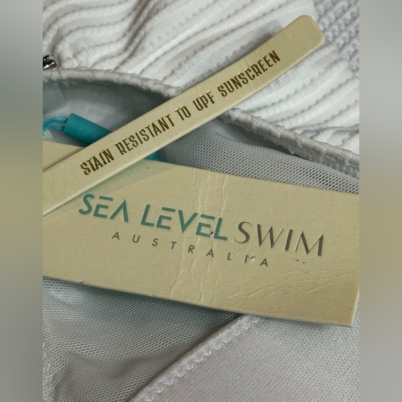 Revolve SEA LEVEL Spinnaker Keyhole Halter One Piece Ribbed White Built in Bra 4 - Picture 5 of 12